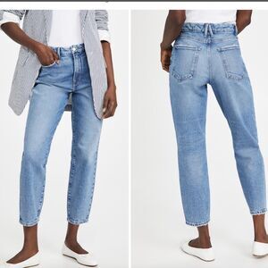 NEW Good American good mom full leg tapered ankle high rise light jeans size 27